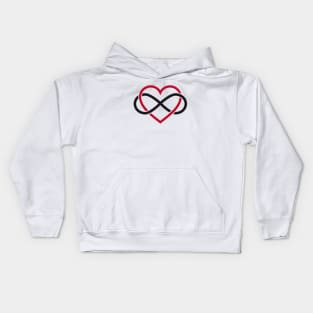 Infinity heart, never ending love Kids Hoodie